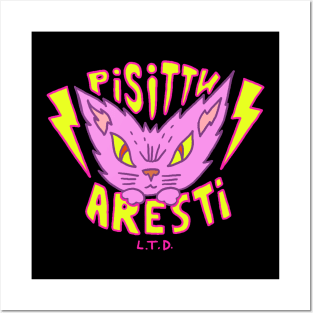 Stray Cat Logo Pisittu Aresti LTD - by Miskel Design Posters and Art